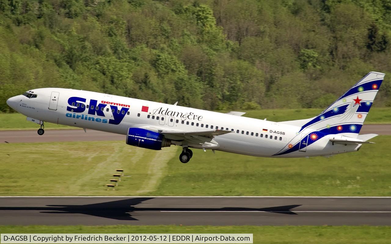 D-AGSB, 2000 Boeing 737-883 C/N 30194, departure via Zweibrücken three whiskey departure route to Antalya