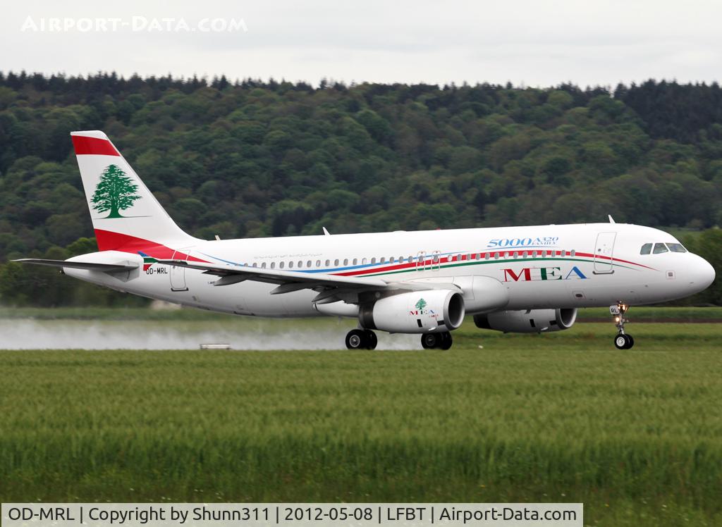 OD-MRL, 2012 Airbus A320-232 C/N 5000, Taking off from rwy 02 to Beyruth... Additional '5000th A320 family' sticker...