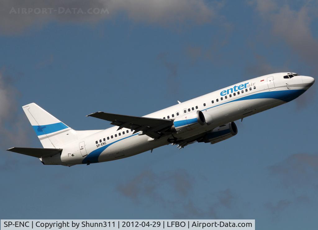 SP-ENC, 1994 Boeing 737-4Q8 C/N 25376, Taking off from rwy 14L