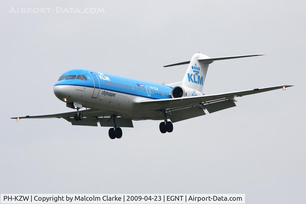 PH-KZW, 1995 Fokker 70 (F-28-0070) C/N 11558, Fokker 70 (F28-0070), Newcastle Airport, April 2009.