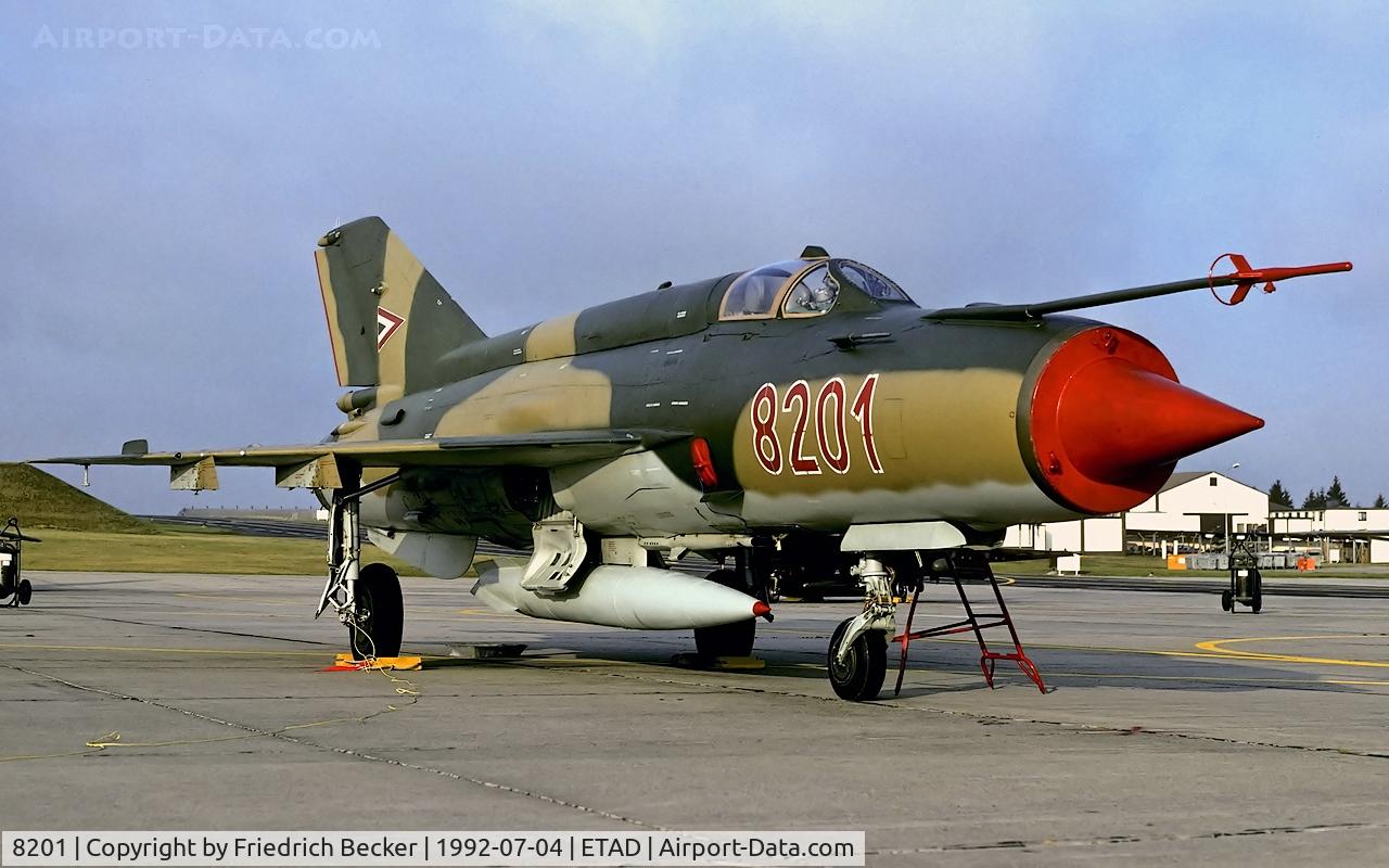 8201, Mikoyan-Gurevich MiG-21MF C/N 968201, static display