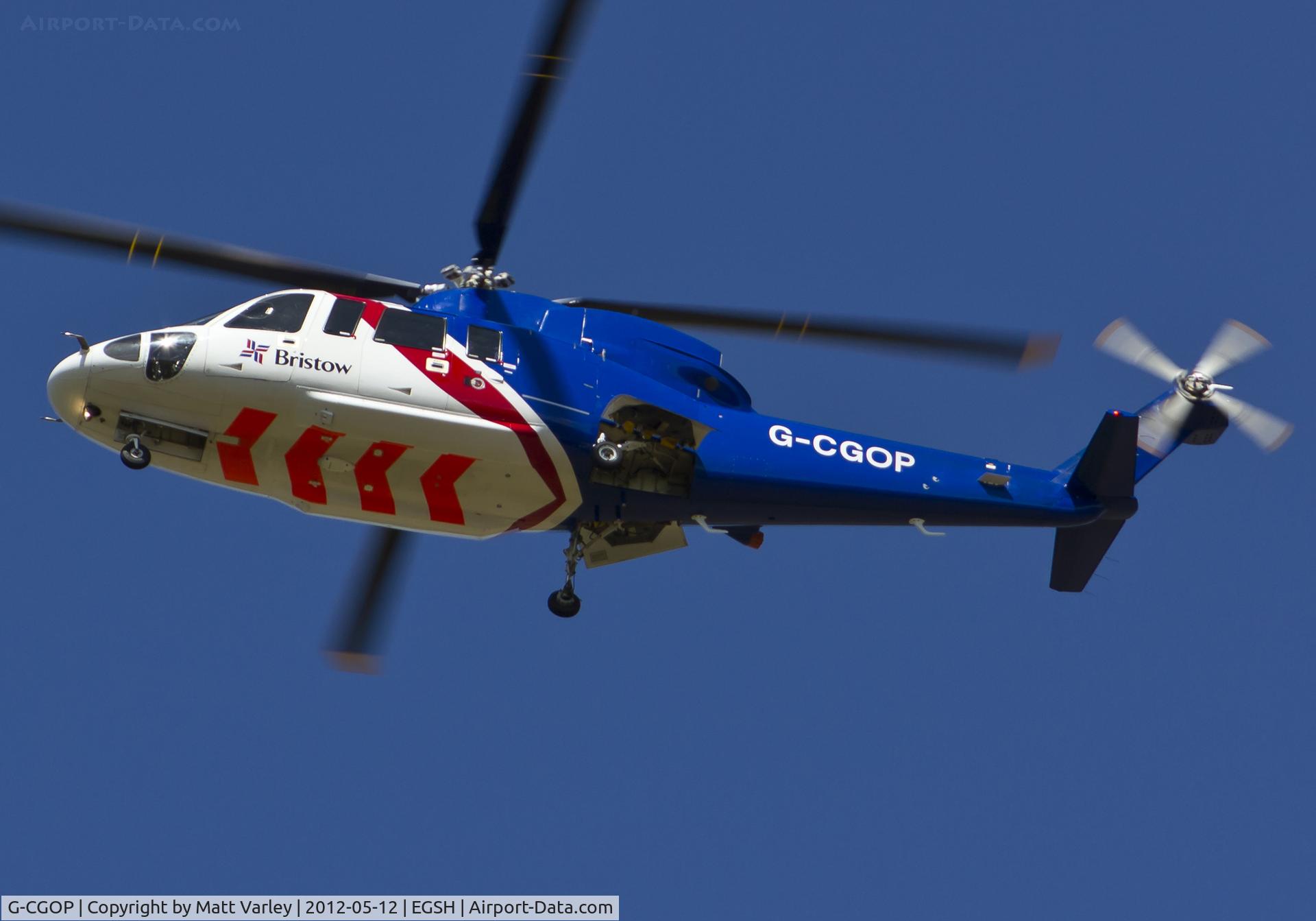G-CGOP, 2010 Sikorsky S-76C C/N 760778, Bristow 521 arriving at EGSH from humberside.