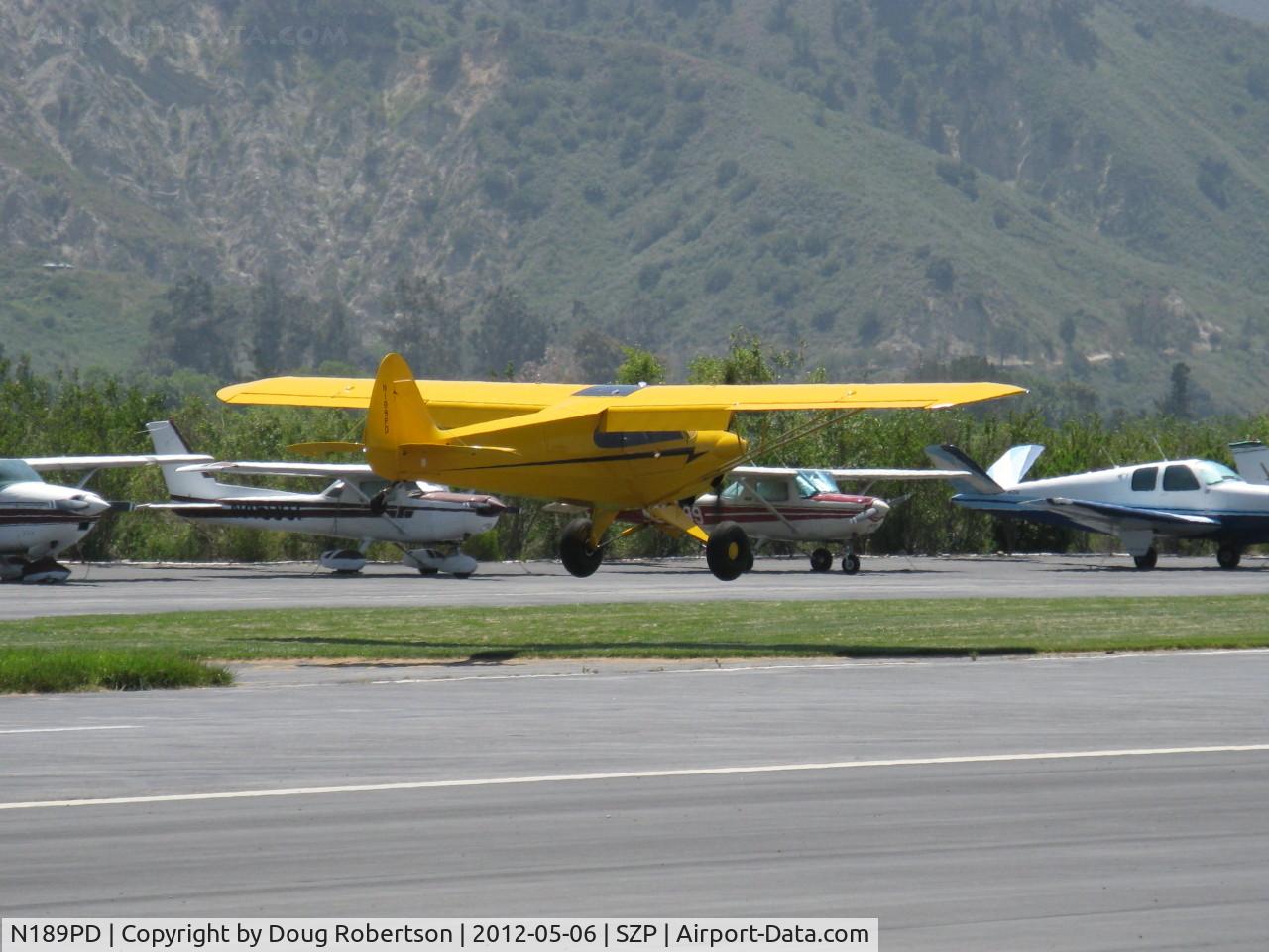 N189PD, Cub Crafters CC11-160 Carbon Cub SS C/N CC11-00189, 2011 Cubcrafters CC11-160 CARBON CUB LSA, Lycoming O-360-based CC340 with O-320 cylinders 180 Hp for 5 minutes, 80 Hp continuous, STOL near touchdown with flaps Rwy 22L grass