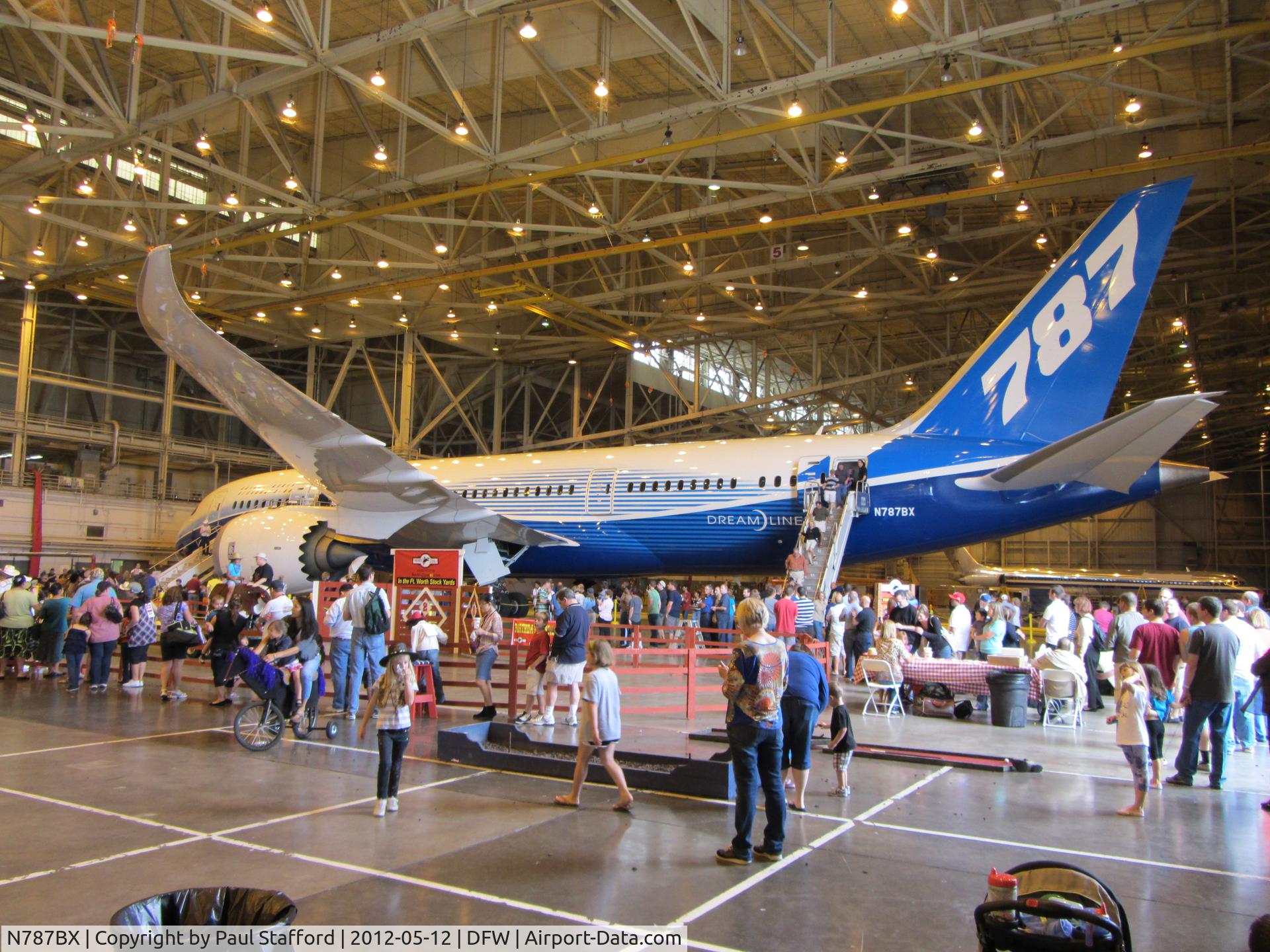 N787BX, 2010 Boeing 787-8 Dreamliner C/N 40692, Inside AA hanger in Dallas at DFW Airport.  May 12, 2012.
