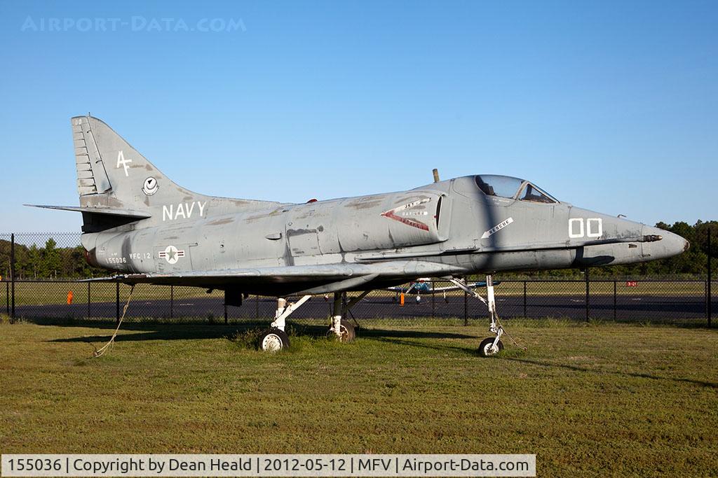 155036, Douglas A-4F Skyhawk C/N 13852, Douglas A-4F Skyhawk 155036 on display at Accomack County Airport (KMFV) - Melfa, Virginia.