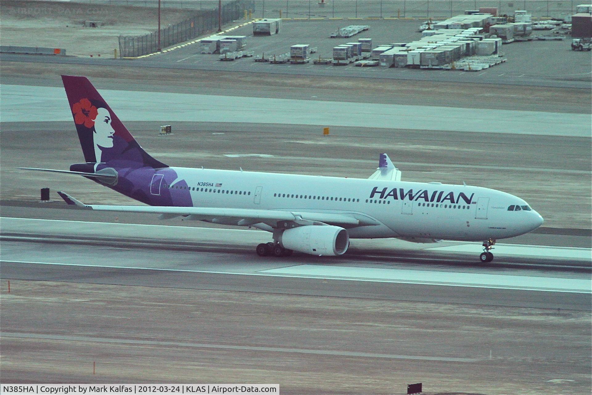 N385HA, 2012 Airbus A330-243 C/N 1295, Hawaiian Airlines Airbus Airbus A330-243, departing RWY 19L KLAS.