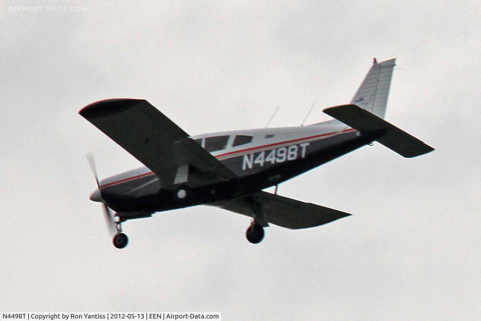 N4498T, 1972 Piper PA-28R-200 C/N 28R-7235045, Short final for runway 02, Dillant-Hopkins Airport, Keene, NH