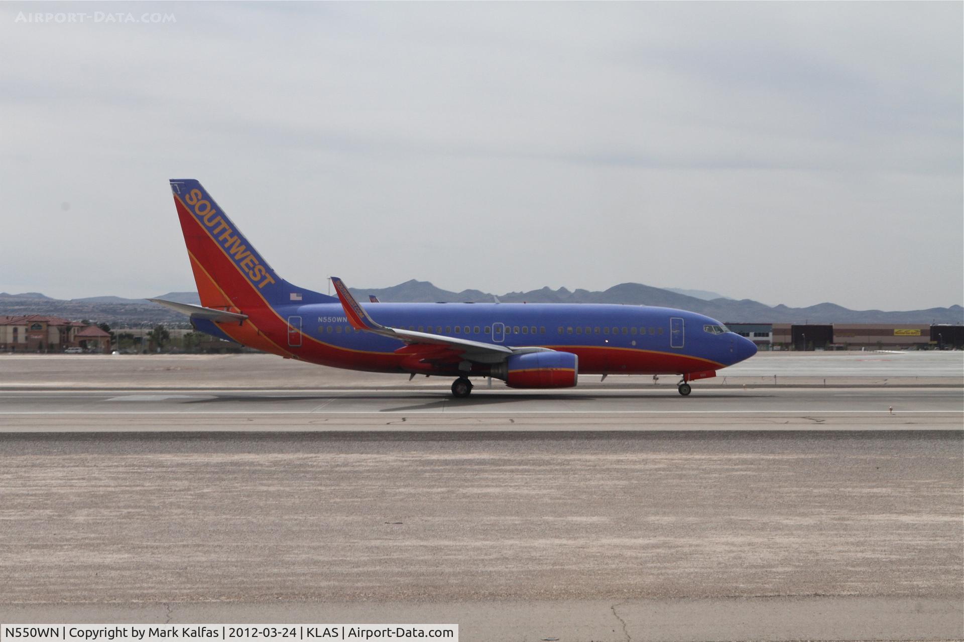 N550WN, 2001 Boeing 737-76Q C/N 30279, Southwest Airlines Boeing 737-76Q departing on RWY 25R KLAS.