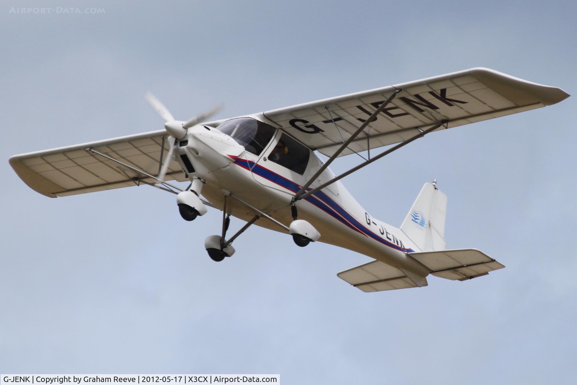 G-JENK, 2008 Comco Ikarus C42 FB80 C/N 0806-6978, Departing from Northrepps.