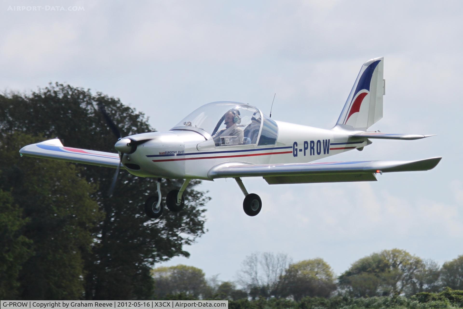 G-PROW, 2002 Aerotechnik EV-97 Eurostar C/N PFA 315-13968, about to land.