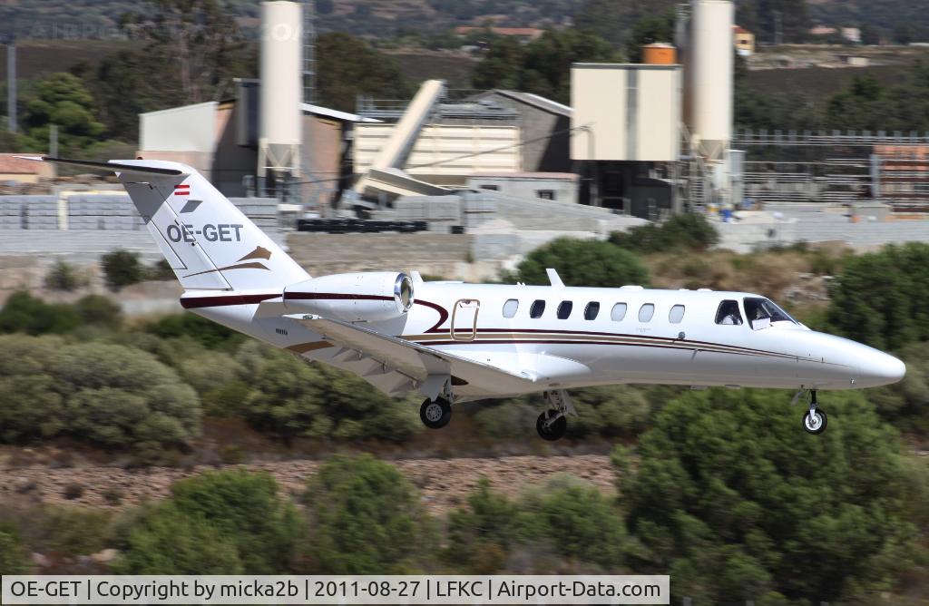 OE-GET, 2008 Cessna 525B CitationJet CJ3 C/N 525B-0277, Landing in 18