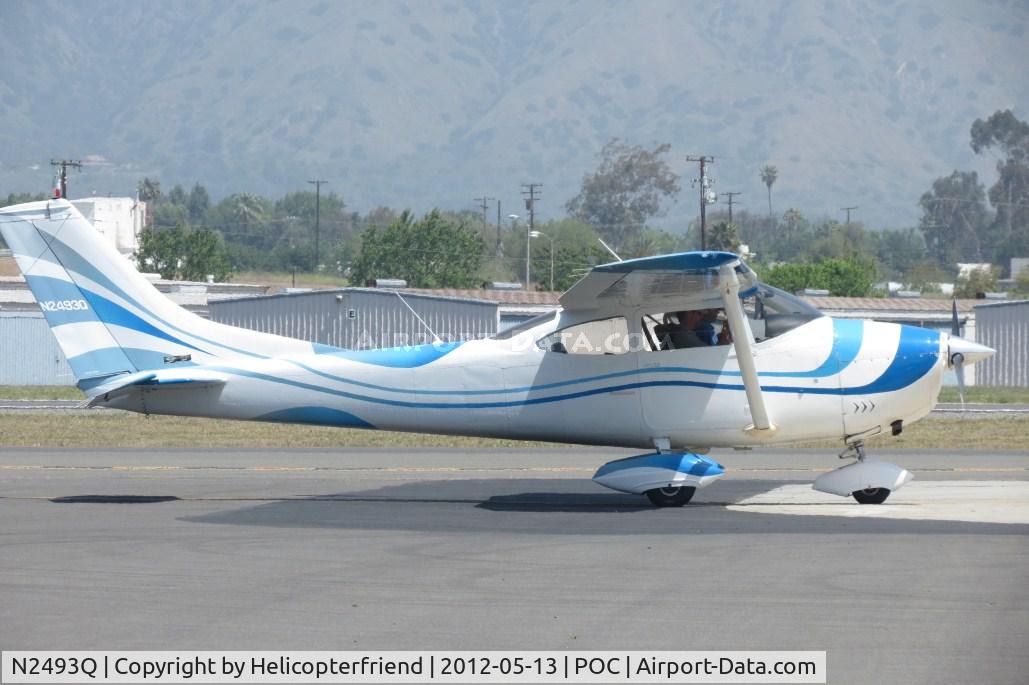 N2493Q, 1966 Cessna 182K Skylane C/N 18257693, Parked facing staright into fuelling station