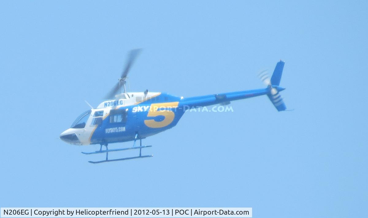 N206EG, 1975 Bell 206B JetRanger II C/N 1570, California KTLA Channel 5, Sky 5 flying westbound north of Brackett after receiving clearence to transition the air space