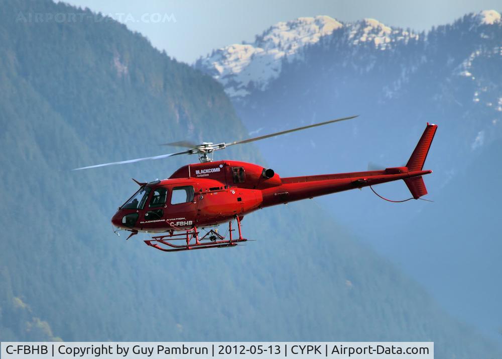 C-FBHB, 1998 Aerospatiale AS-355N Ecureuil 2 C/N 5662, Taking off from CYPK
