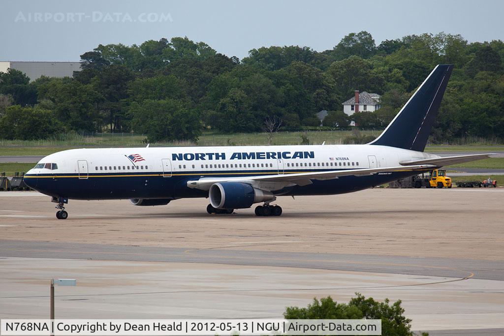N768NA, 1999 Boeing 767-36NER C/N 29898, North American Airlines N768NA parked on the ramp at Naval Station Norfolk.