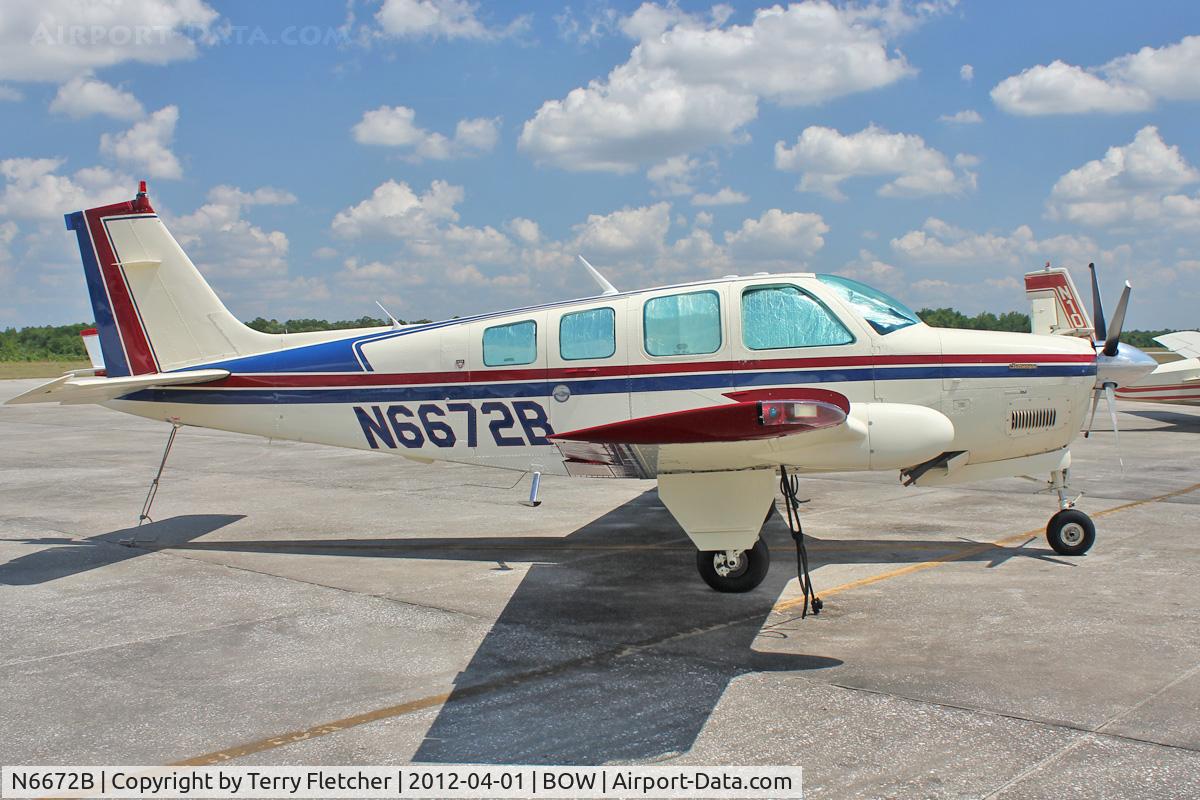 N6672B, 1979 Beech A36 Bonanza 36 C/N E-1584, At Bartow Municipal Airport , Florida