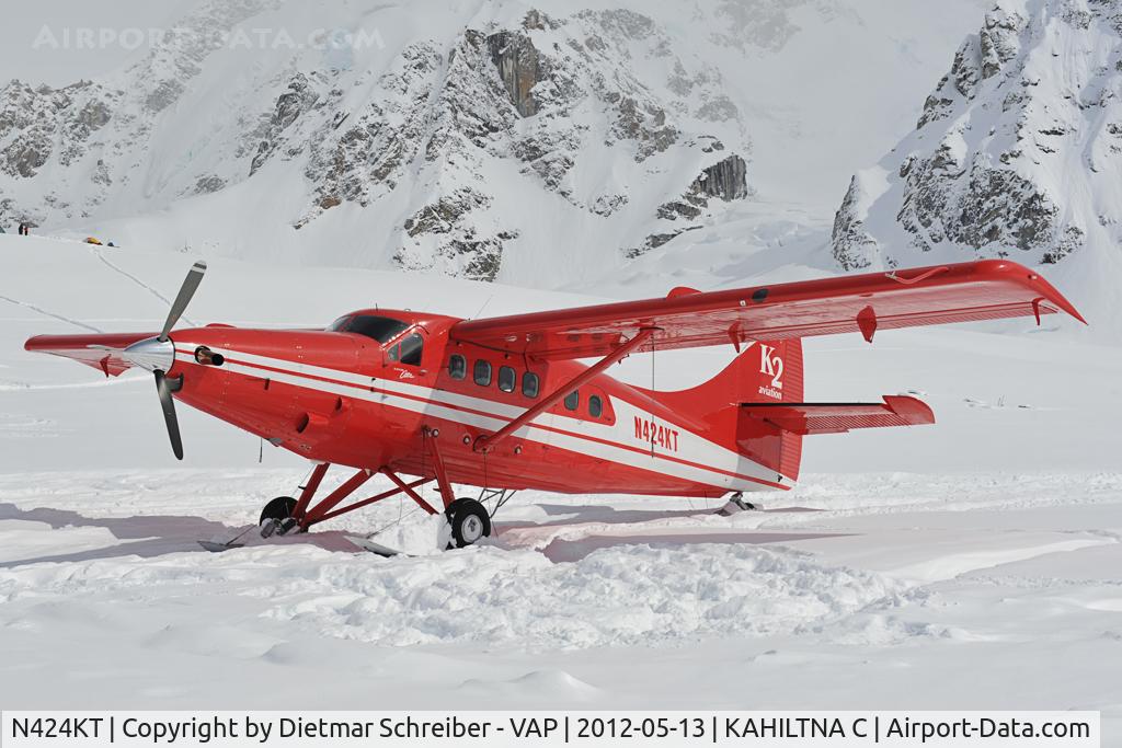 N424KT, 1958 De Havilland Canada DHC-3 Otter C/N 338, K2 Aviation Dash 3 on the Kahiltna Clasier
