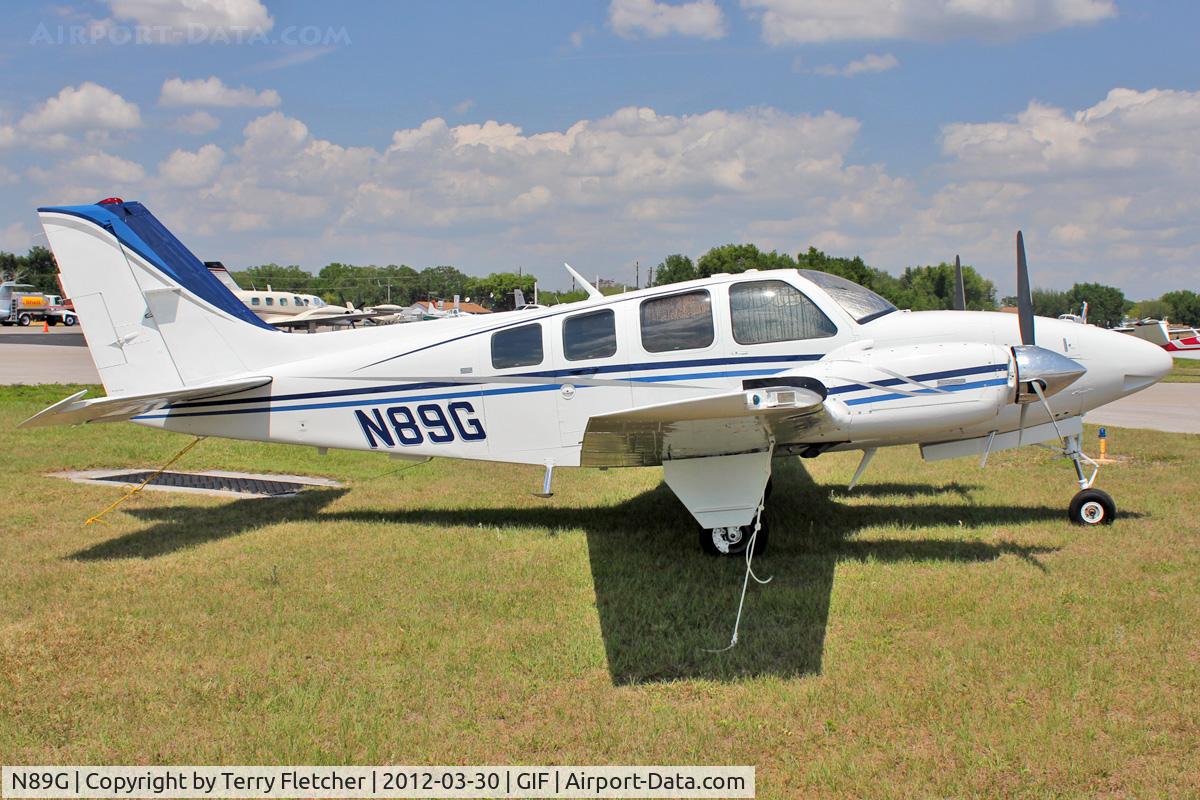 N89G, 1975 Beech 58 Baron C/N TH-616, At Gilbert Airport ,Winter Haven , Florida