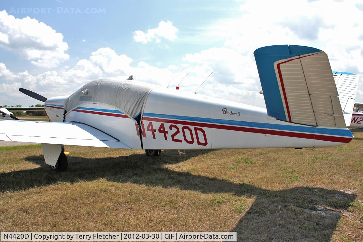 N4420D, 1956 Beech G35 Bonanza C/N D-4592, At Gilbert Airport ,Winter Haven , Florida