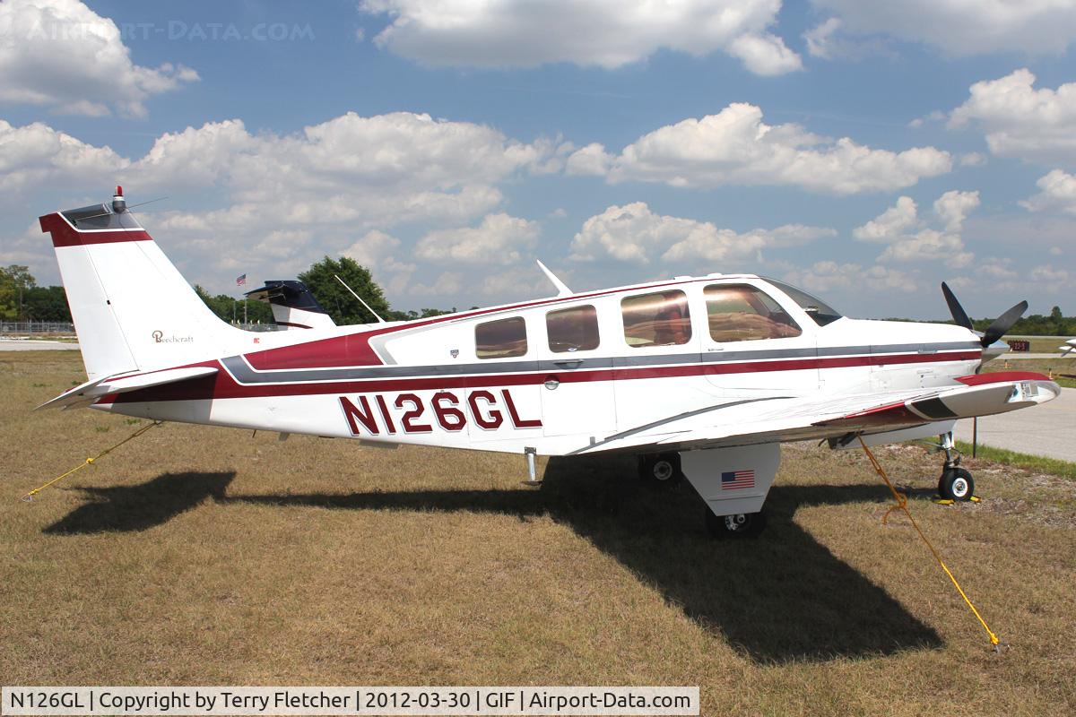 N126GL, 1975 Beech A36 Bonanza 36 C/N E-763, At Gilbert Airport ,Winter Haven , Florida