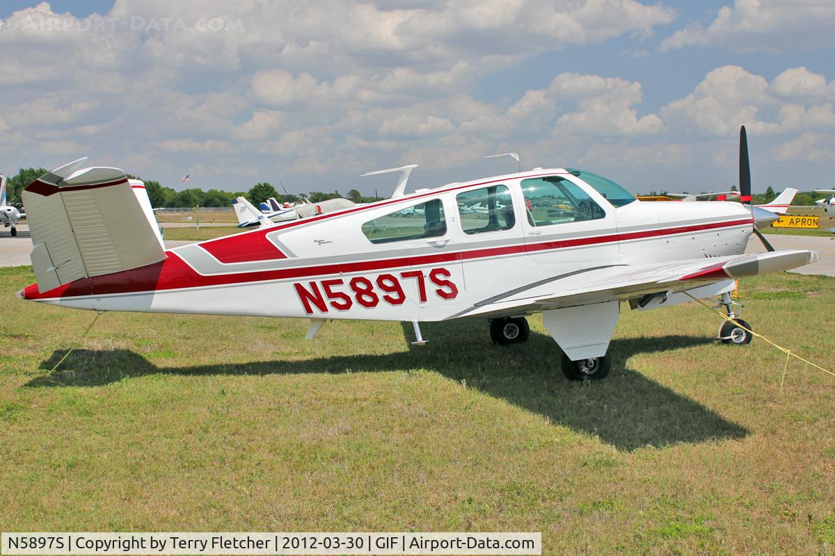 N5897S, 1965 Beech S35 Bonanza C/N D-7828, At Gilbert Airport ,Winter Haven , Florida