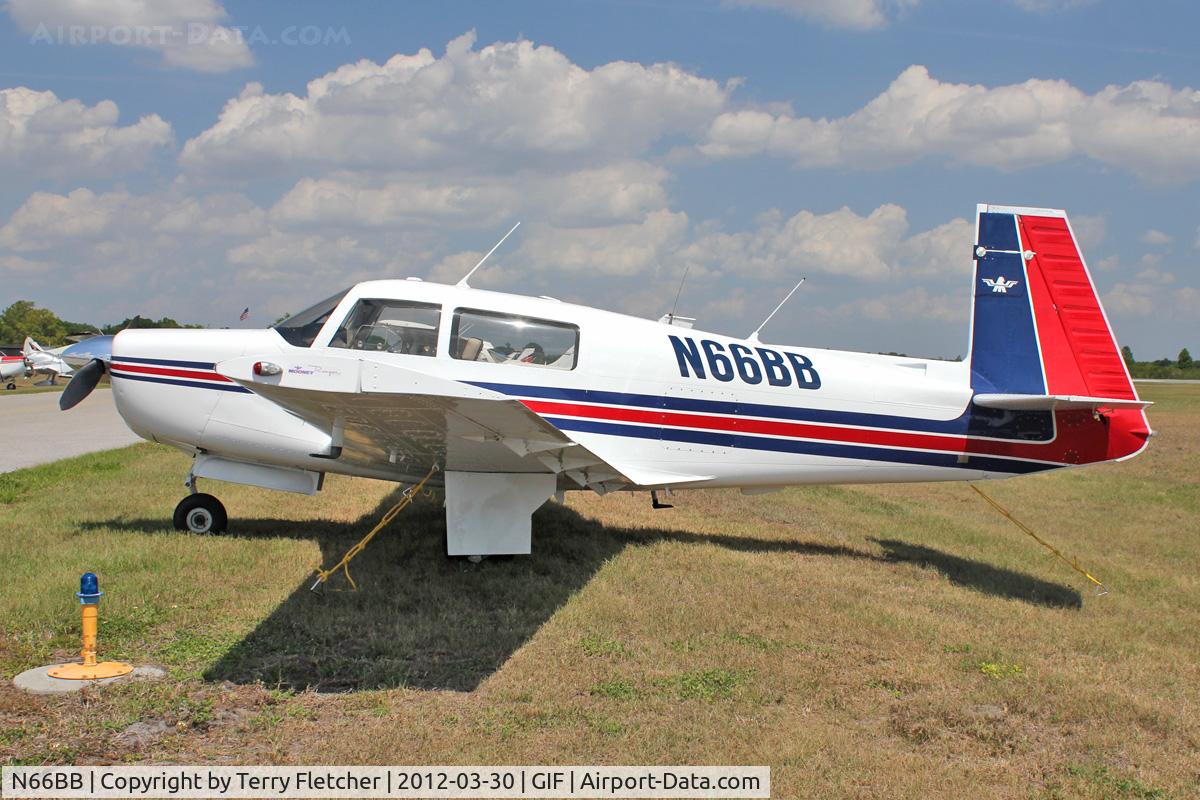 N66BB, 1975 Mooney M20F Executive C/N 22-1253, At Gilbert Airport ,Winter Haven , Florida