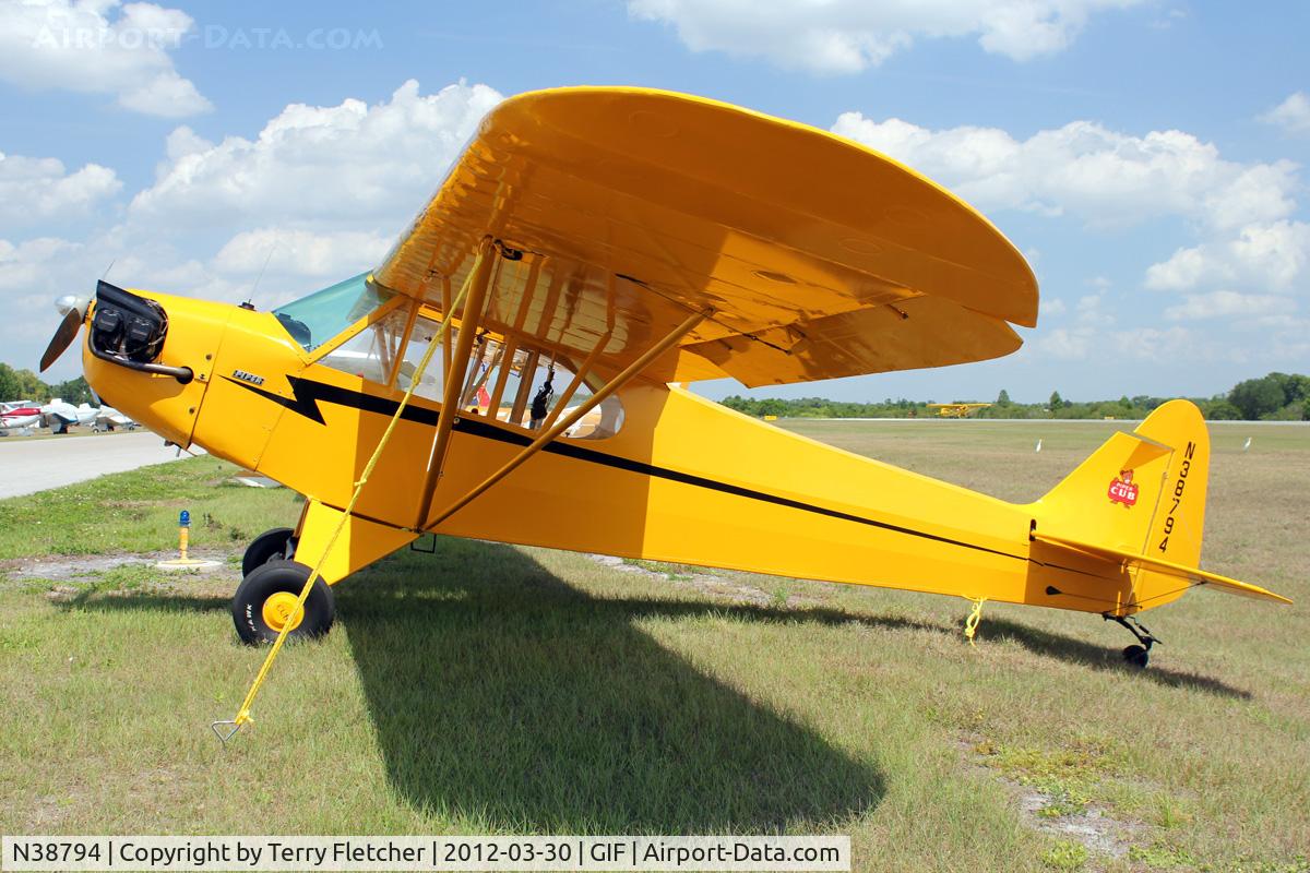 N38794, Piper J3C-65 Cub Cub C/N 7271, At Gilbert Airport ,Winter Haven , Florida
