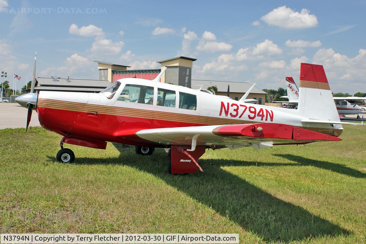 N3794N, 1967 Mooney M20F Executive C/N 680120, At Gilbert Airport ,Winter Haven , Florida