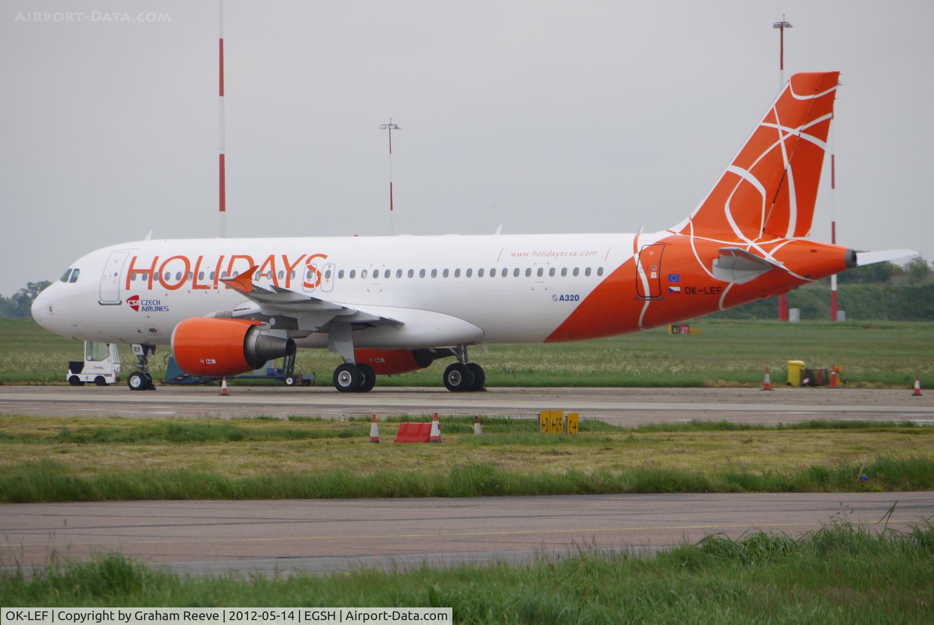 OK-LEF, 2006 Airbus A320-214 C/N 2758, Parked at Norwich.