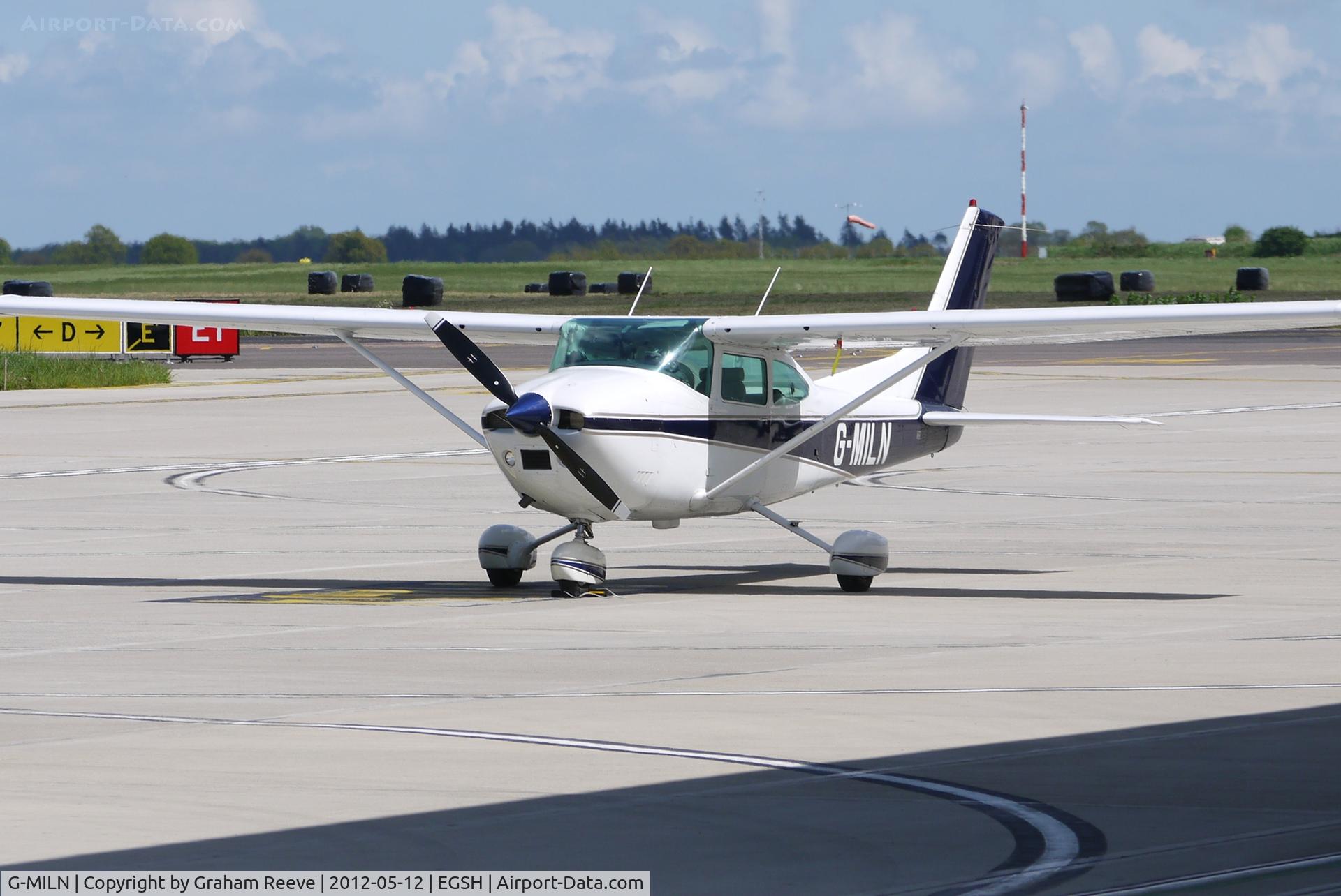 G-MILN, 1977 Cessna 182Q Skylane C/N 18265770, Parked at Norwich.