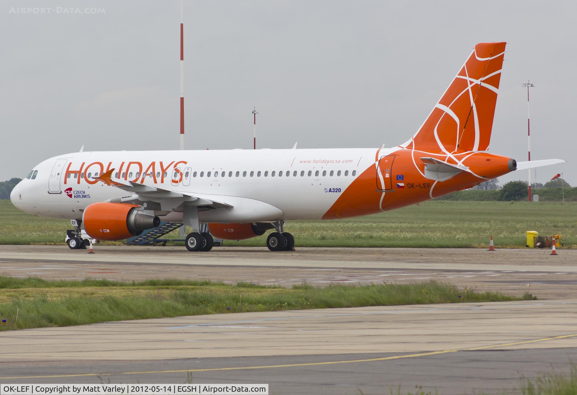 OK-LEF, 2006 Airbus A320-214 C/N 2758, Sat on stand 8 after spray into Czech Holidays C/S