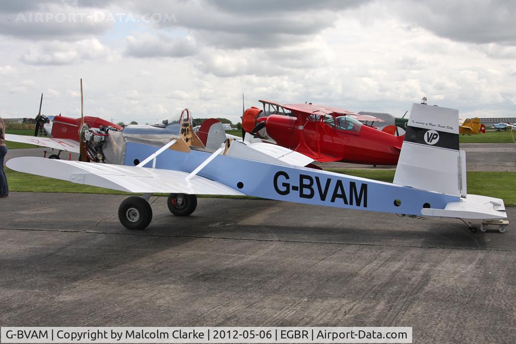 G-BVAM, 1993 Evans VP-1 Volksplane C/N PFA 062-12132, Almost completed, first flight imminent. Evans VP-1 at The Real Aeroplane Company's May-hem Fly-In, Breighton Airfield in 2012.