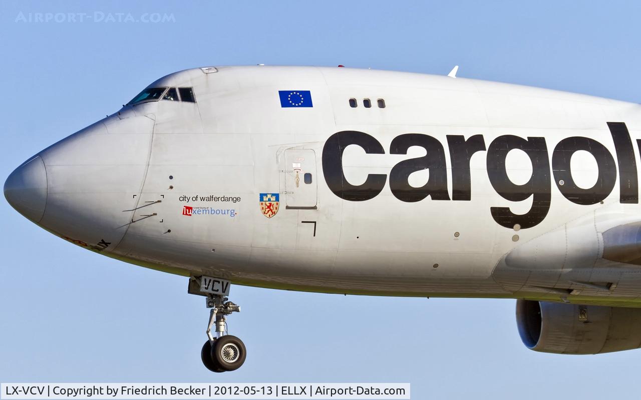 LX-VCV, 2005 Boeing 747-4R7F/SCD C/N 34235, short final RW06