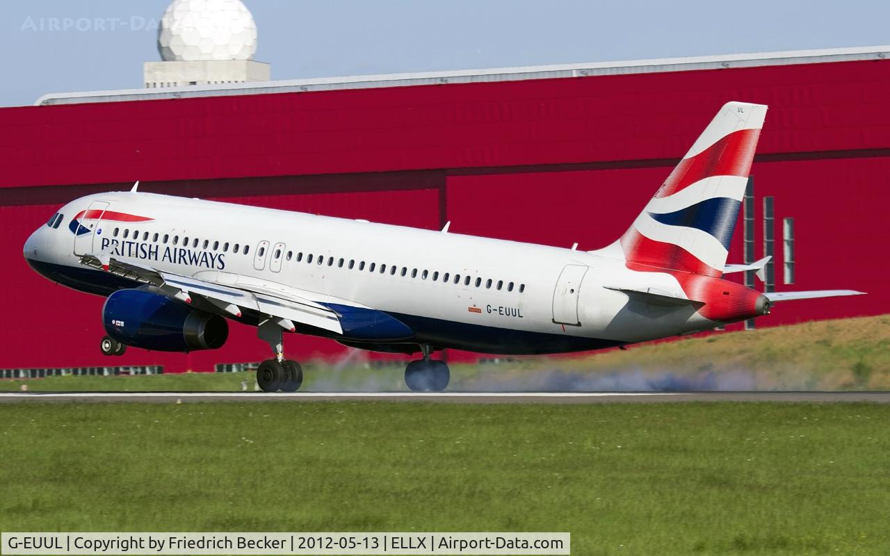 G-EUUL, 2002 Airbus A320-232 C/N 1708, touchdown RW06