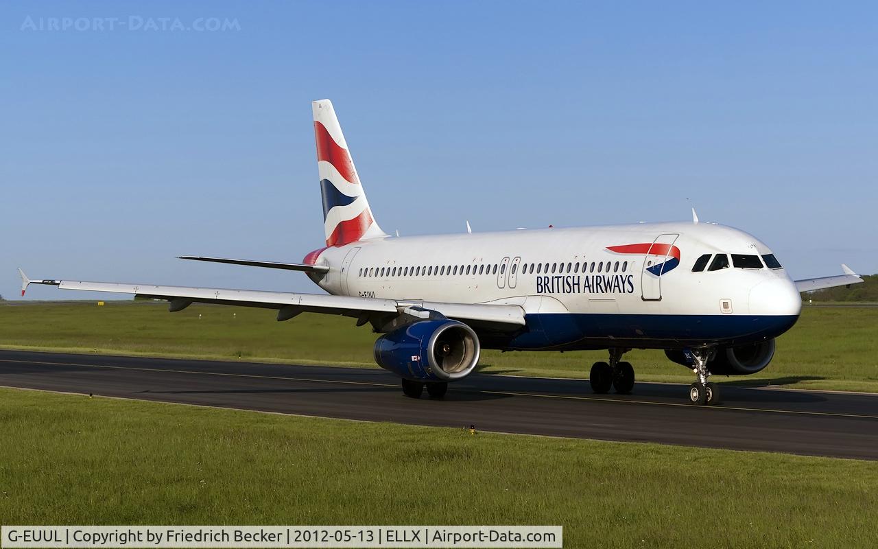 G-EUUL, 2002 Airbus A320-232 C/N 1708, taxying to the active