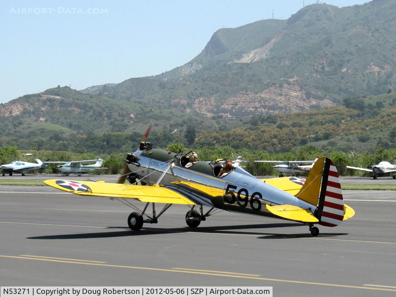 N53271, 1941 Ryan Aeronautical ST3KR C/N 1625, Ryan Aeronautical ST-3KR as PT-22, Kinner R5-540-1 160 Hp radial, taxi with a wonderful sound from the five cylinders