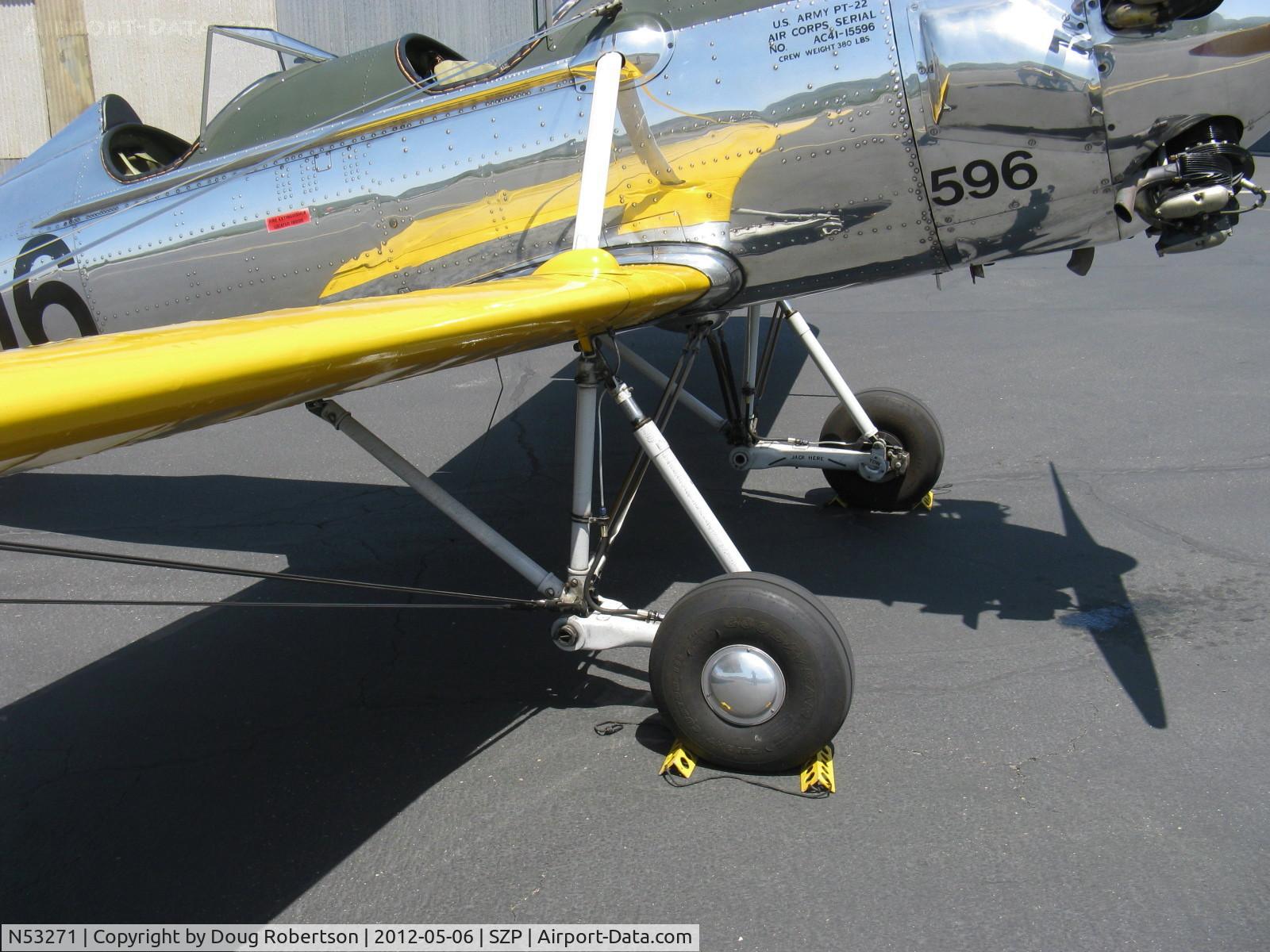 N53271, 1941 Ryan Aeronautical ST3KR C/N 1625, Ryan Aeronautical ST-3KR as PT-22, Kinner R5-540-1 160 Hp radial, intricate main landing gear