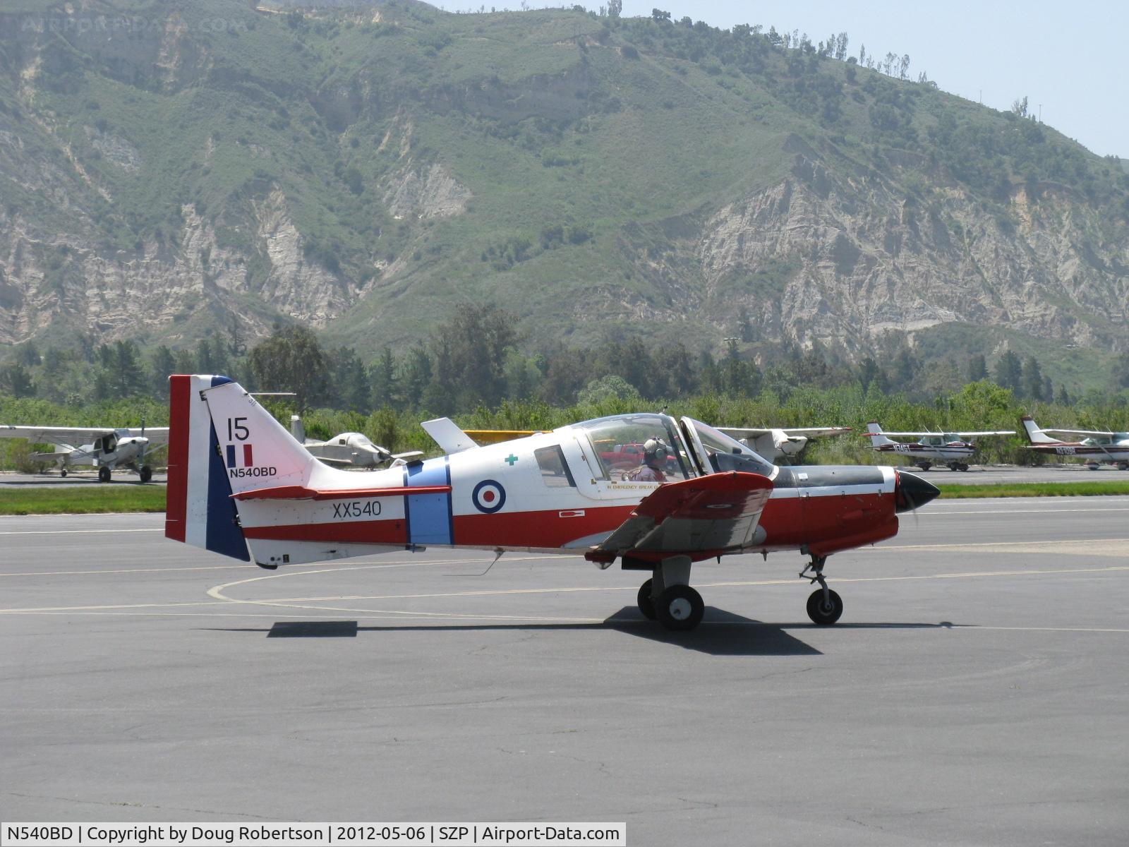N540BD, 1973 Scottish Aviation Bulldog T.1 C/N BH120/232, 1973 Scottish Aviation BULLDOG Mdl 120/121, Lycoming O-540-A1B5D 200 Hp, taxi