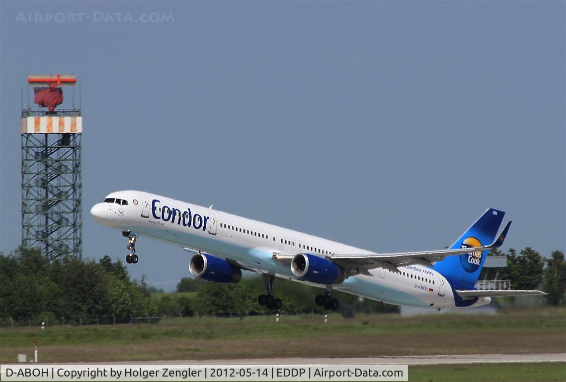 D-ABOH, 1999 Boeing 757-330 C/N 30030, Leaving LEJ southbound on rwy 26R.....