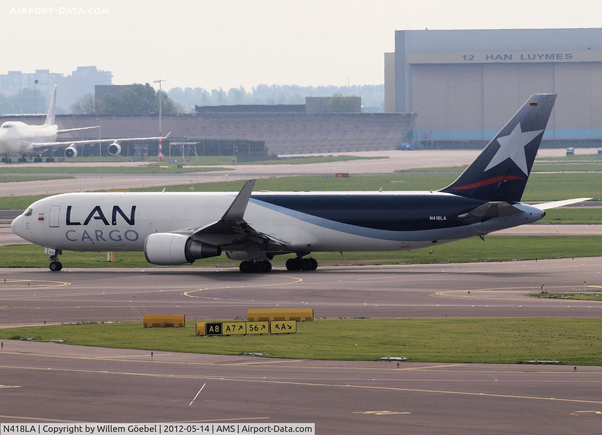 N418LA, 2005 Boeing 767-316F C/N 34246, Taxi to the runway of Amsterdam Airport