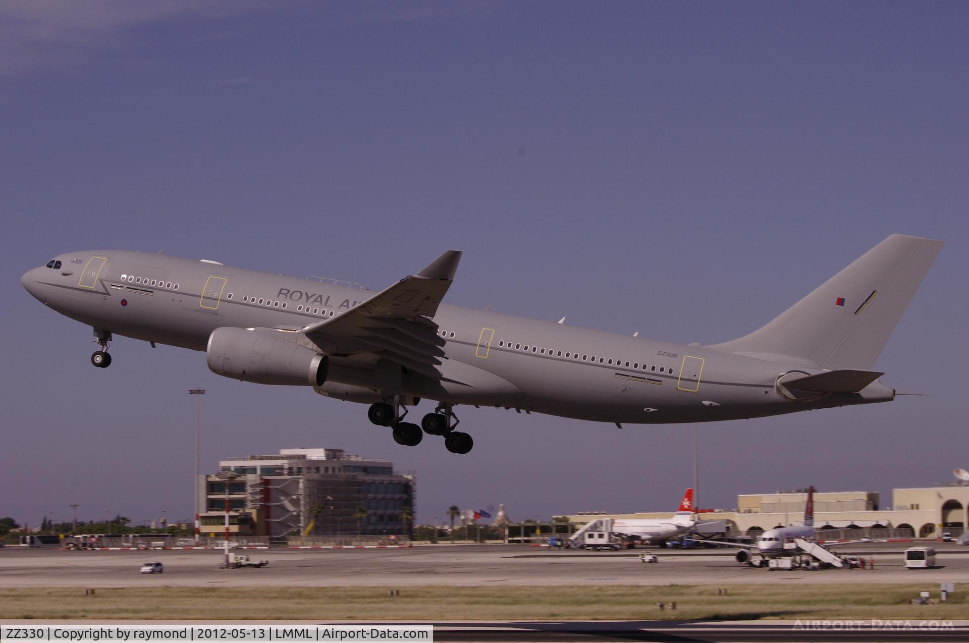 ZZ330, 2009 Airbus KC2 Voyager (A330-243MRTT) C/N 1046, A330 Voyager ZZ330 of the RAF departing on the very first appearance in Malta....what a beauty!!