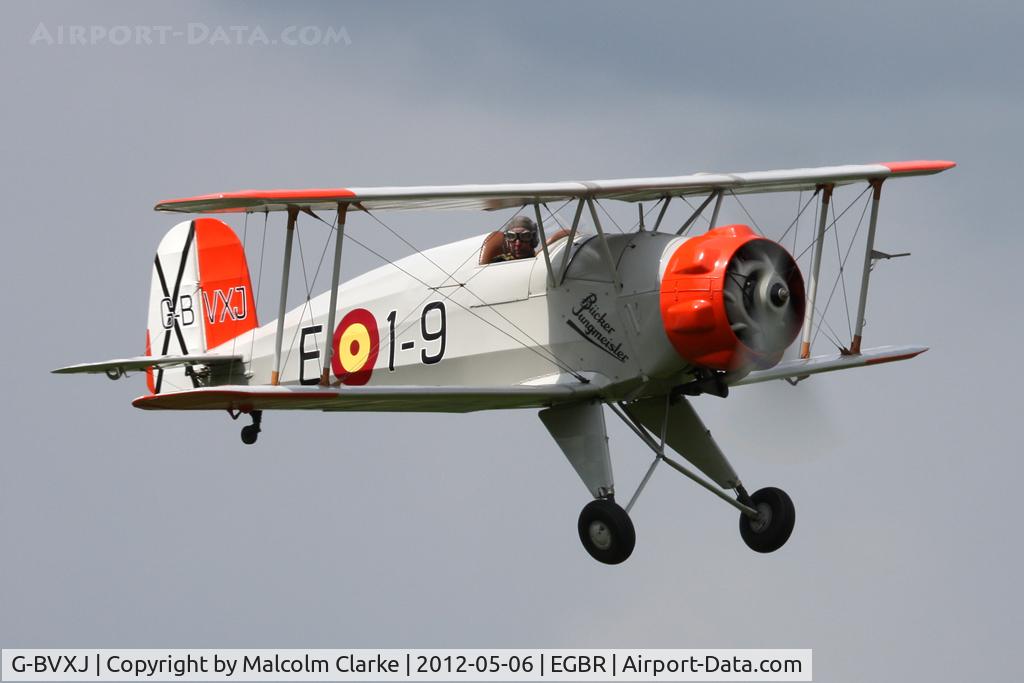 G-BVXJ, 1937 Bucker Bu-133C Jungmeister C/N E-19, CASA 1-133C Jungmeister at Breighton Airfield's 2012 May-hem Fly-In.