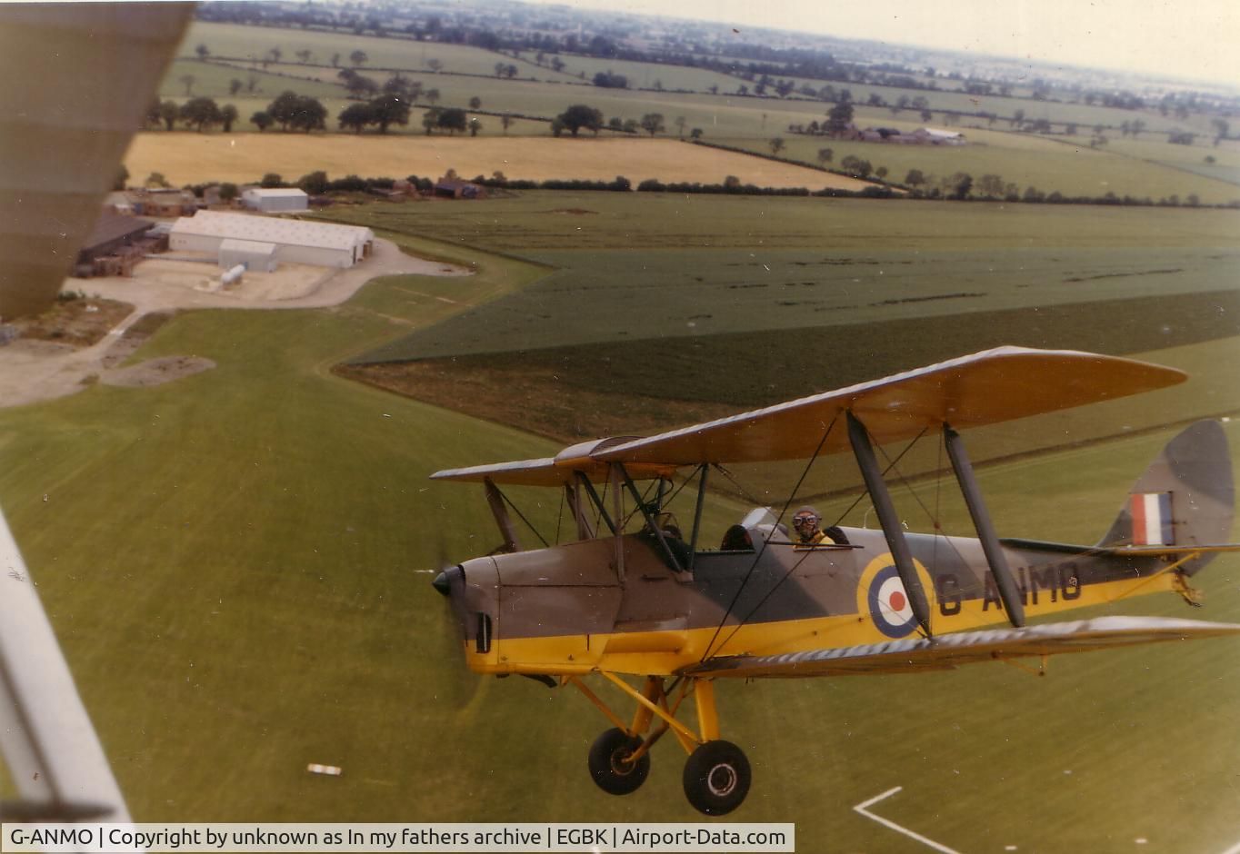 G-ANMO, 1935 De Havilland DH-82A Tiger Moth II C/N 3255, My father flying ganmo circa 1971