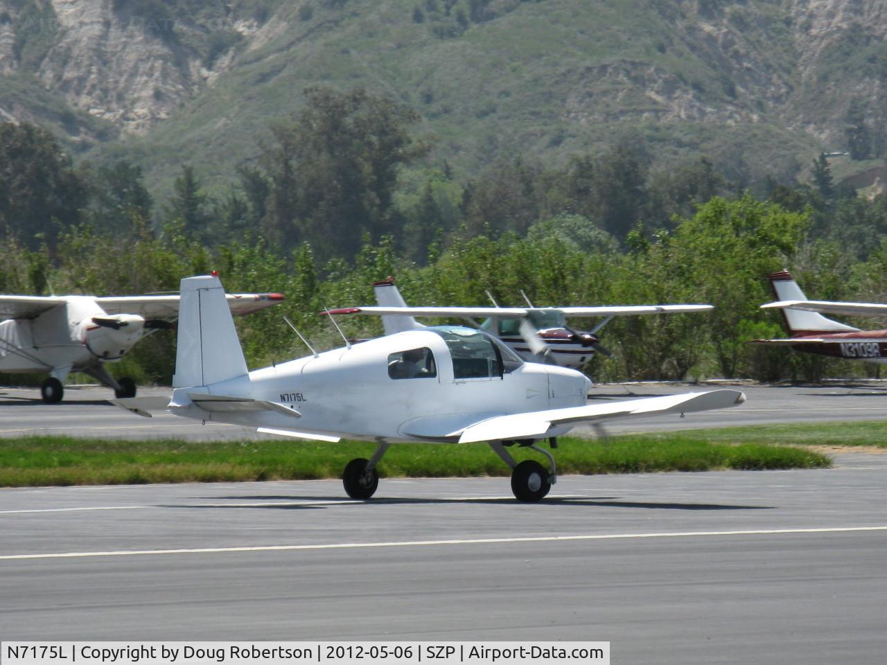 N7175L, 1974 Grumman American AA-1B Trainer C/N AA1B-0455, 1974 Grumman American AA-1B TRAINER, Lycoming O-235 108 Hp, landing roll Rwy 22