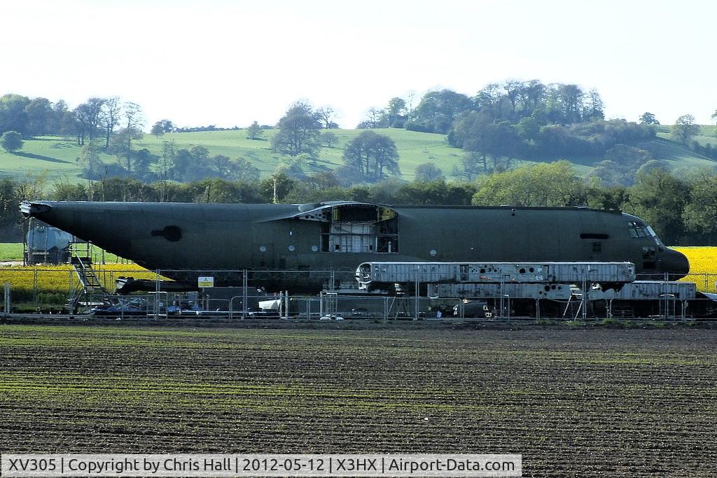 XV305, 1968 Lockheed C-130K Hercules C.3 C/N 382-4273, in the scrapping area at Hixon airfield