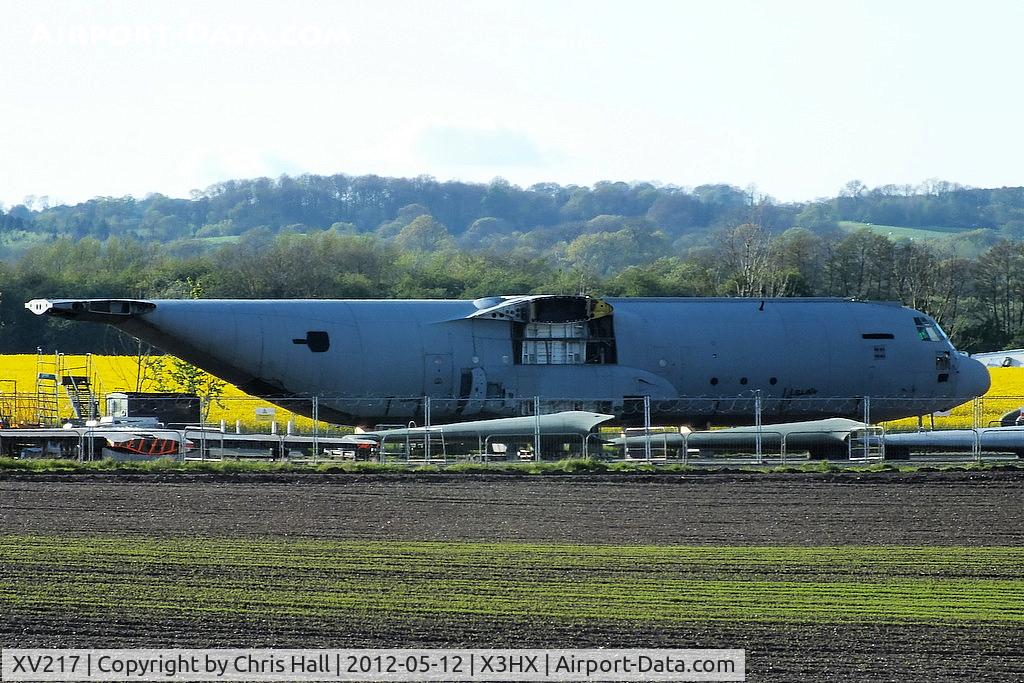 XV217, 1966 Lockheed C-130K Hercules C.3 C/N 382-4244, in the scrapping area at Hixon airfield