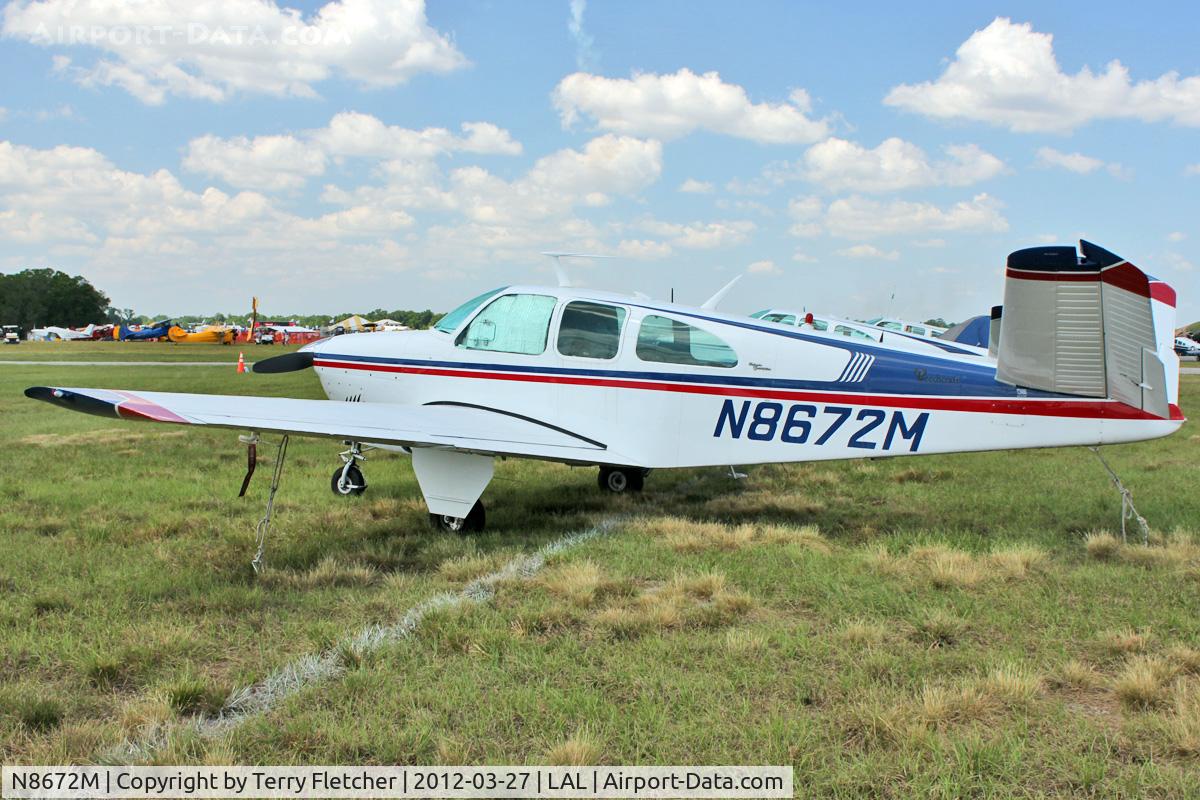 N8672M, 1963 Beech P35 Bonanza C/N D-7266, At 2012 Sun N Fun