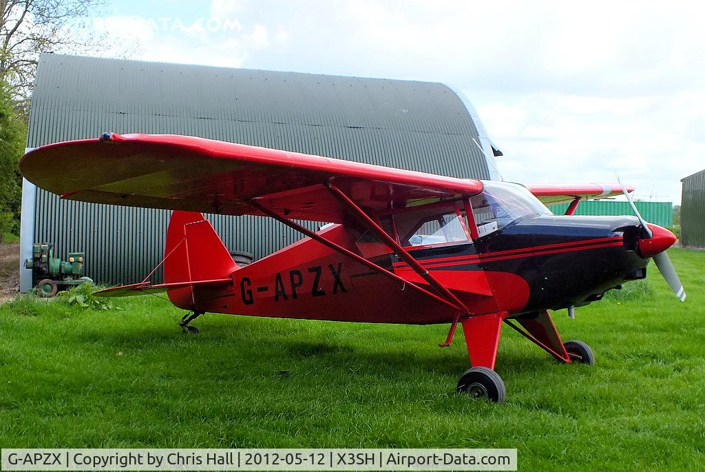 G-APZX, 1957 Piper PA-22-150 Caribbean C/N 22-5181, at Streethay Farm Airfield