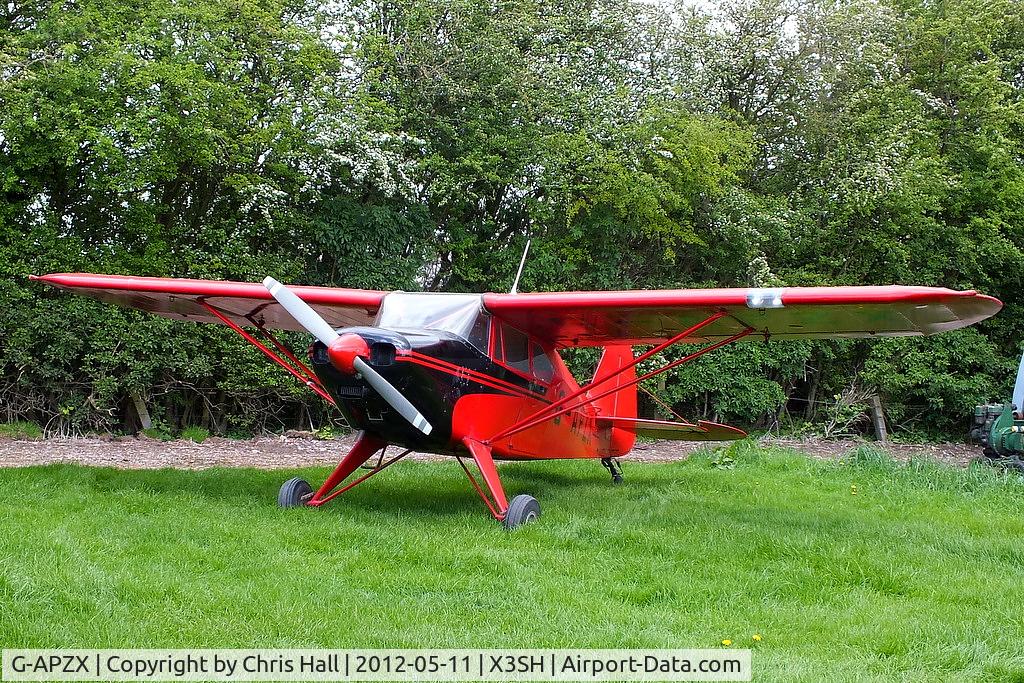 G-APZX, 1957 Piper PA-22-150 Caribbean C/N 22-5181, at Streethay Farm Airfield