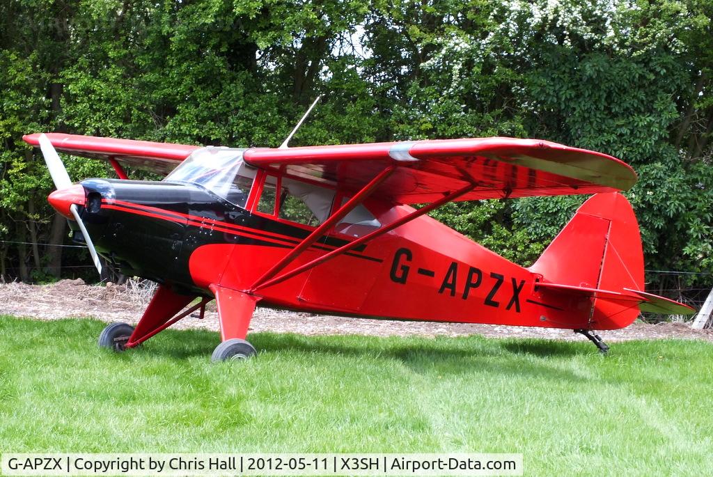 G-APZX, 1957 Piper PA-22-150 Caribbean C/N 22-5181, at Streethay Farm Airfield